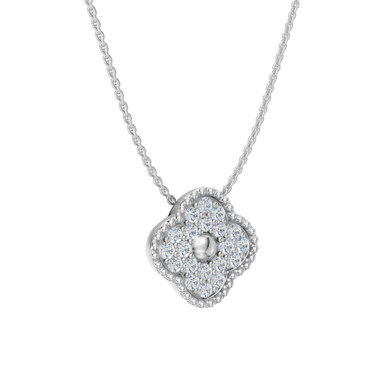 White Gold-Clover  Pave Pendant_view=3DV