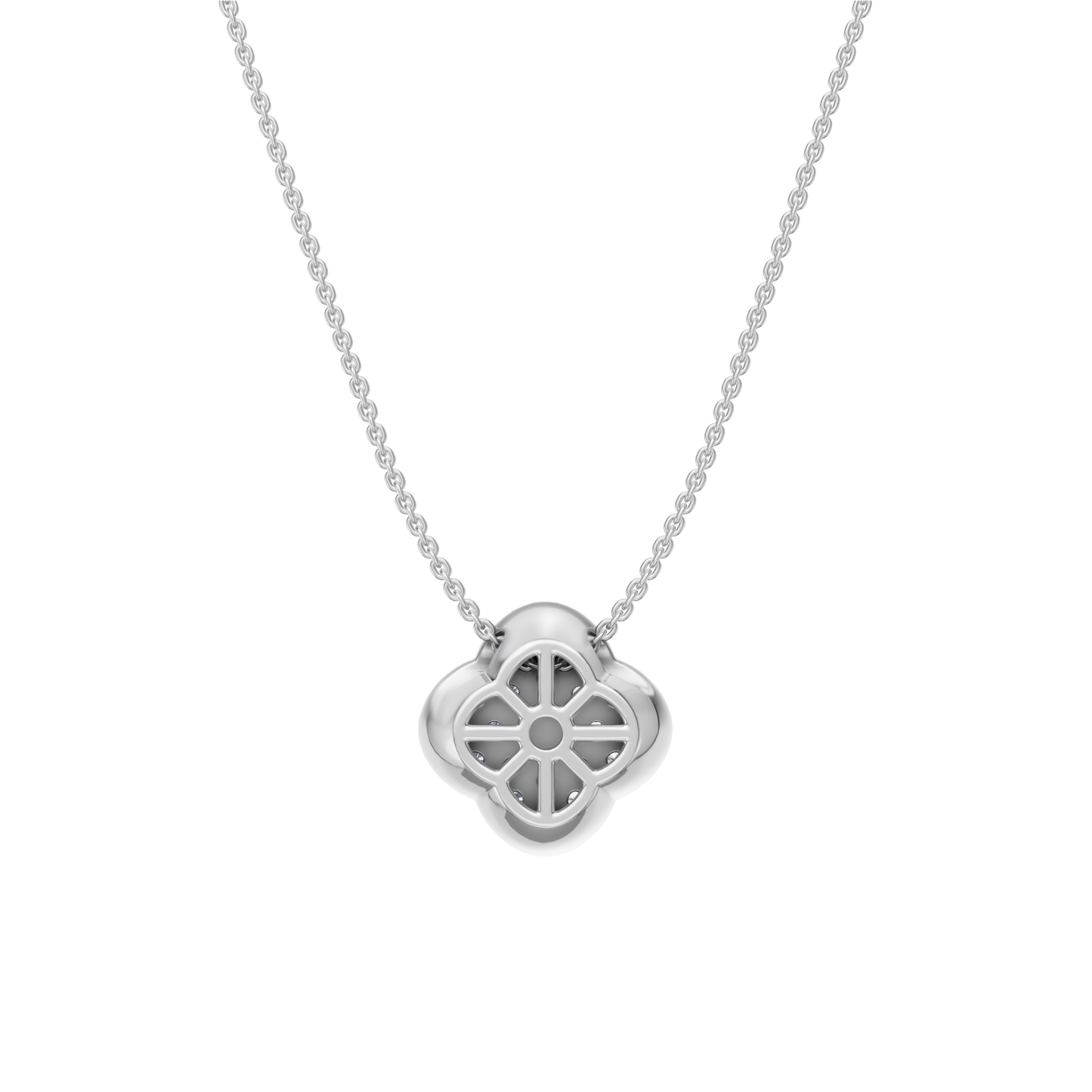 White Gold-Clover  Pave Pendant_view=BACK