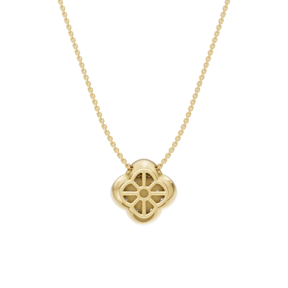 Yellow Gold-Clover  Pave Pendant_view=BACK