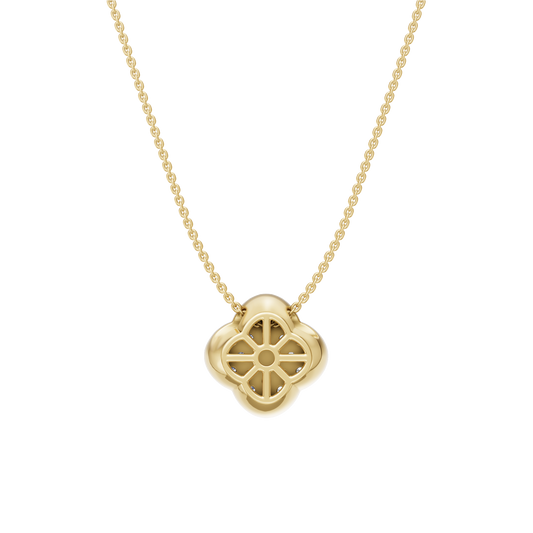 Yellow Gold-Clover  Pave Pendant_view=BACK