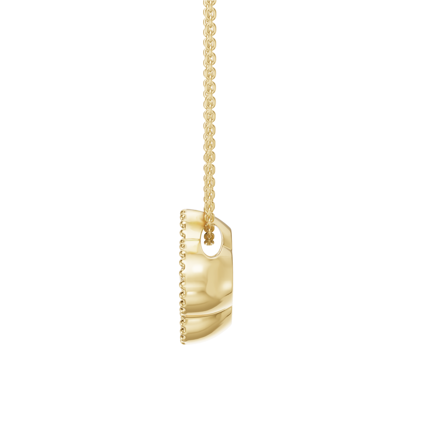 Yellow Gold-Clover  Pave Pendant_view=SIDE