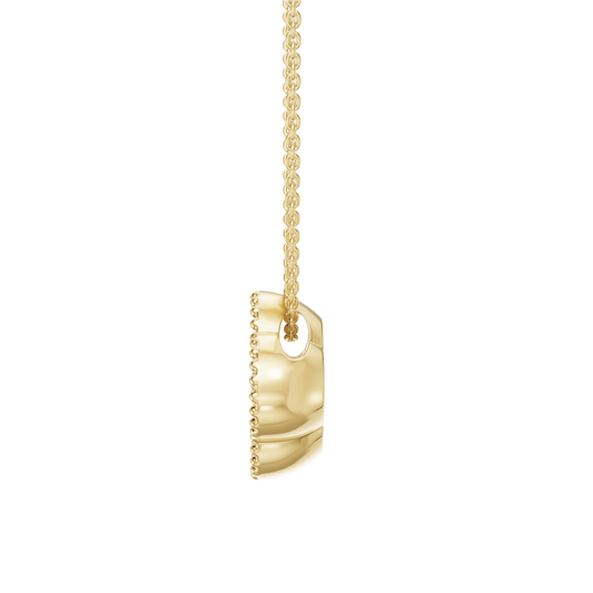 Yellow Gold-Clover  Pave Pendant_view=SIDE