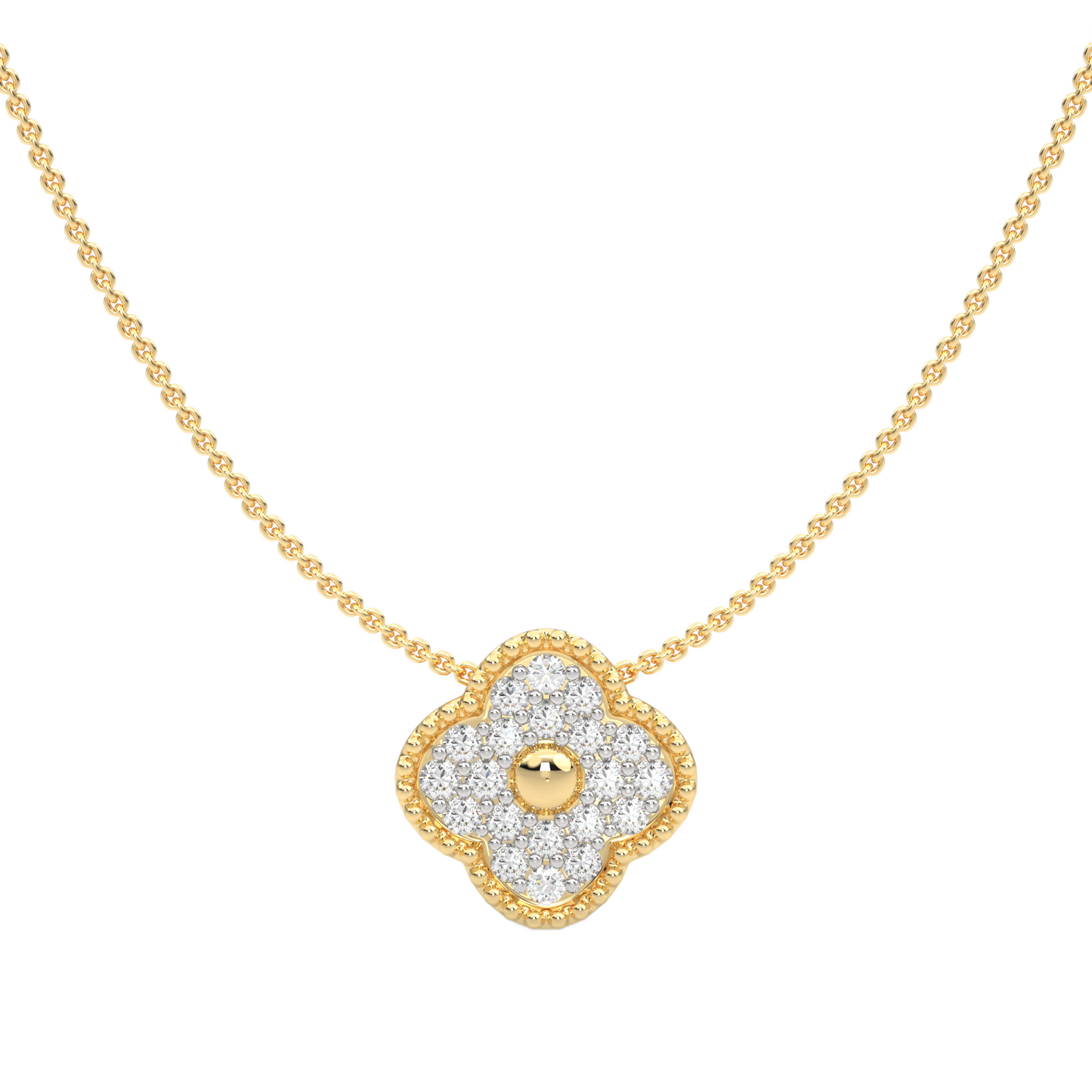 Yellow Gold-Aurora Lab-Grown Diamond Necklace_view=TOP