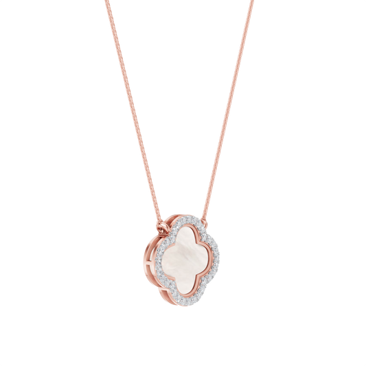 Pink Gold-Quatrefoil Mother of Pearl and Lab Diamond Pendant_view=3DV