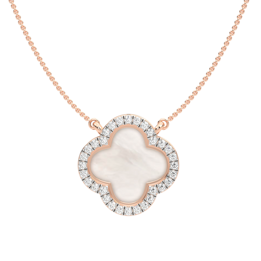 Pink Gold-Cosmic Drape Lab-Grown Diamond Necklace_view=TOP