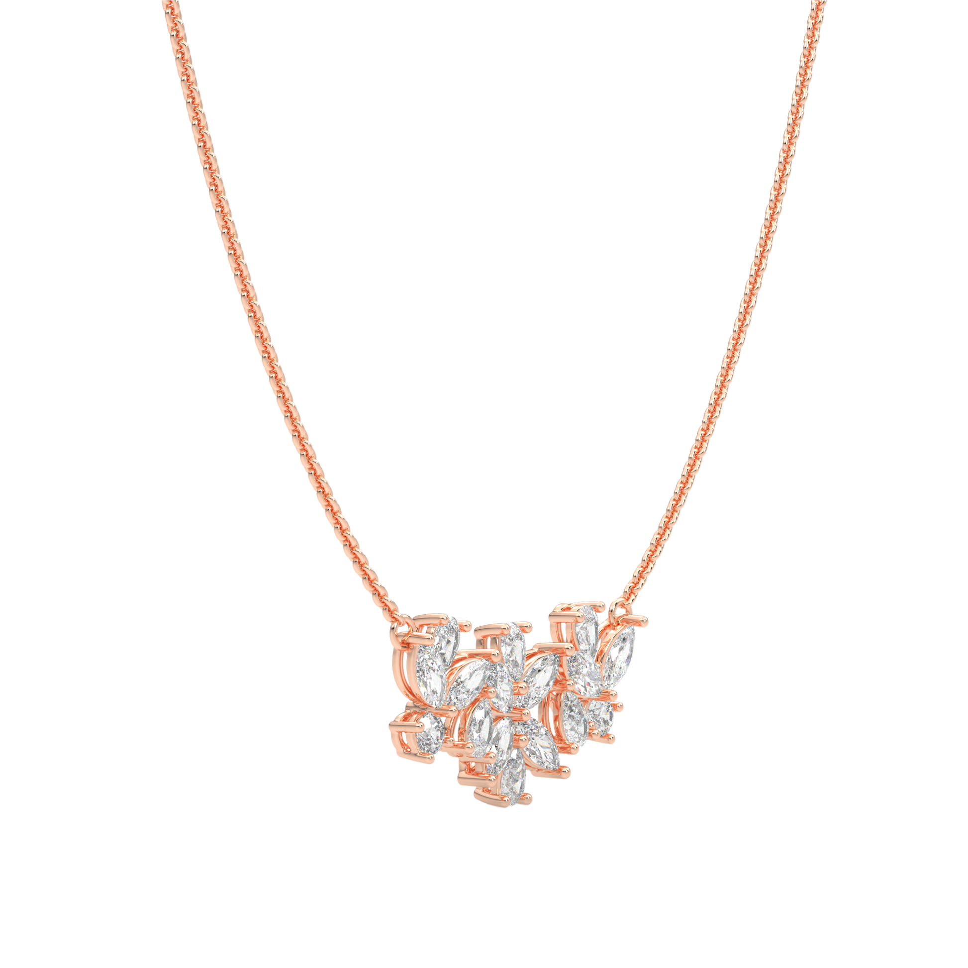Pink Gold-Stardust Strand Modern Lab-Grown Diamond Mangalsutra Necklace_view=3DV