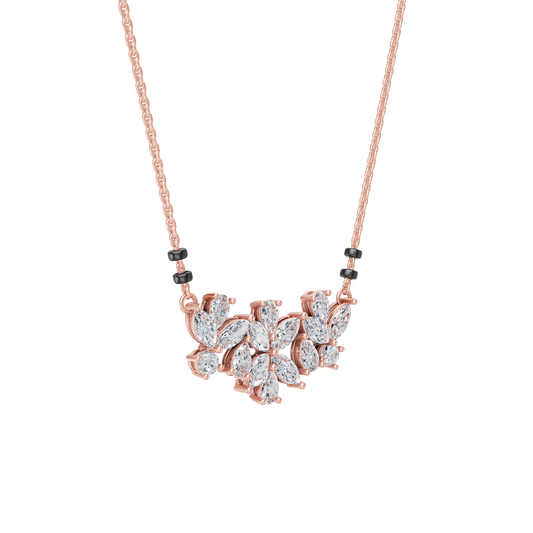 Pink Gold-Stardust  Lab Diamond Mangalsutra_view=3DV