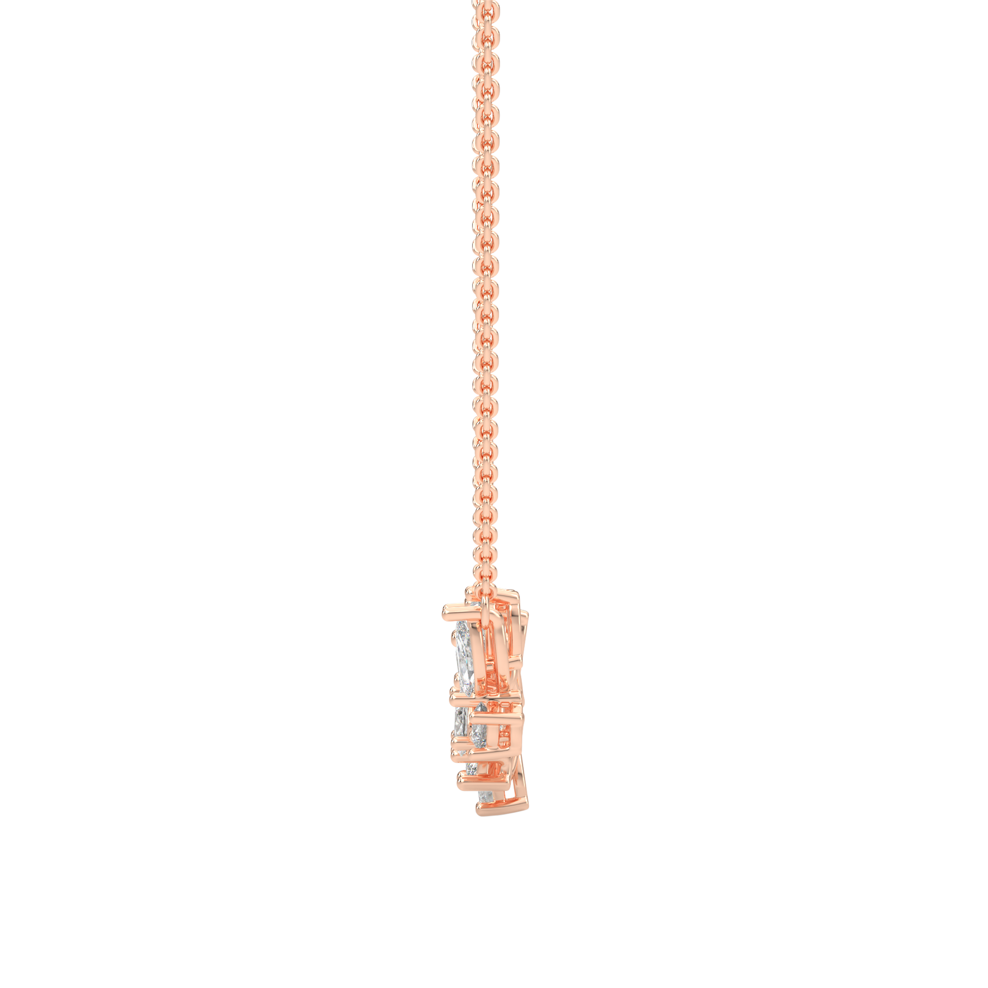 Pink Gold-Stardust Strand Modern Lab-Grown Diamond Mangalsutra Necklace_view=SIDE