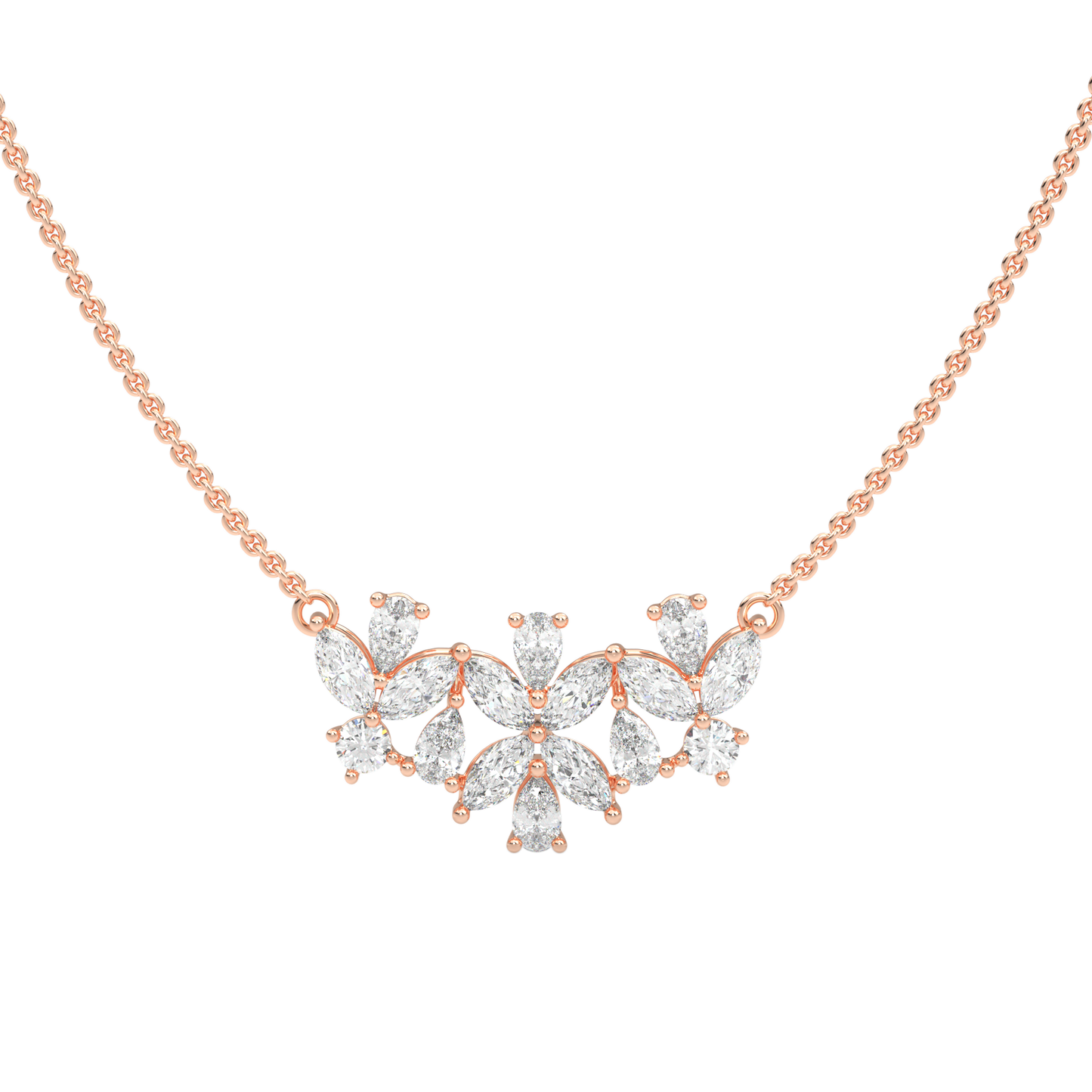 Pink Gold-Stardust Strand Modern Lab-Grown Diamond Mangalsutra Necklace_view=TOP