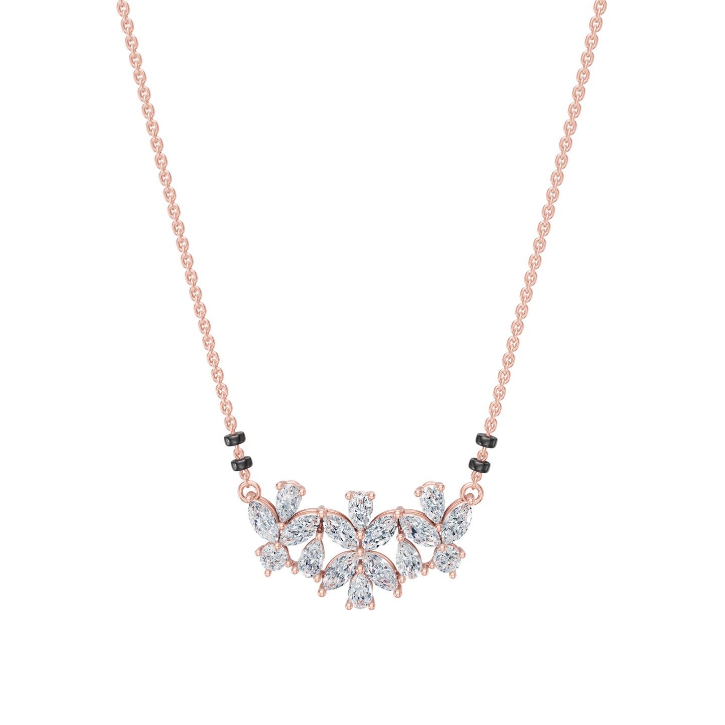 Pink Gold-Stardust  Lab Diamond Mangalsutra_view=TOP