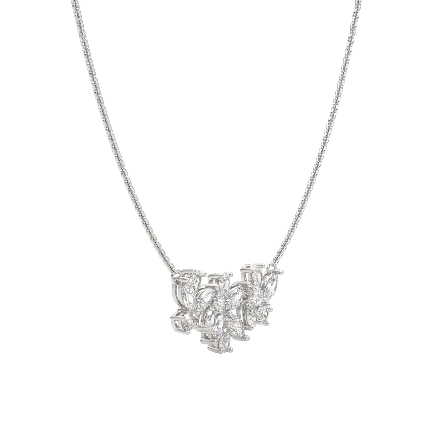 White Gold-Stardust Strand Modern Lab-Grown Diamond Mangalsutra Necklace_view=3DV