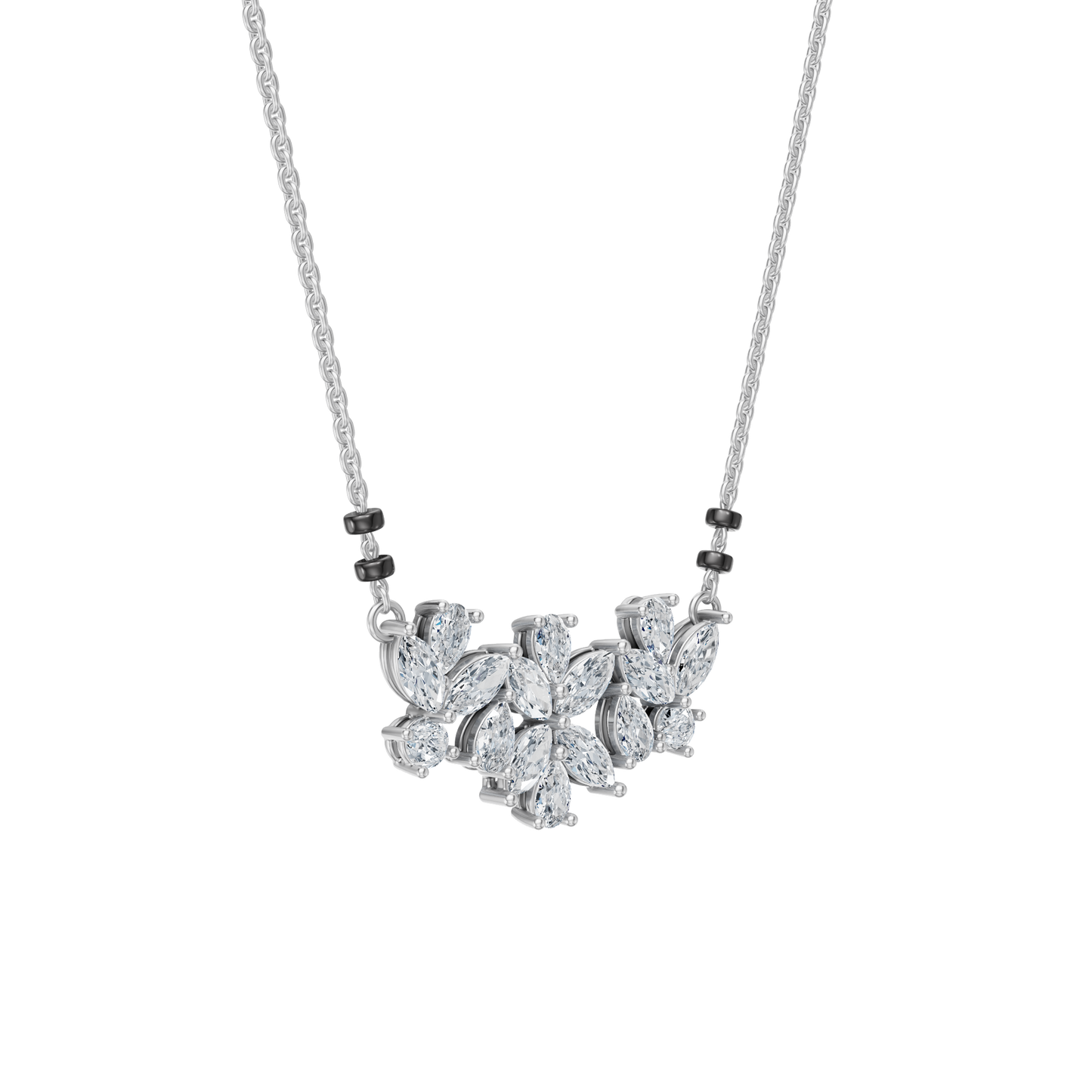 White Gold-Stardust  Lab Diamond Mangalsutra_view=3DV