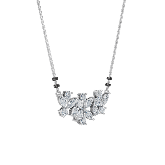 White Gold-Stardust  Lab Diamond Mangalsutra_view=3DV