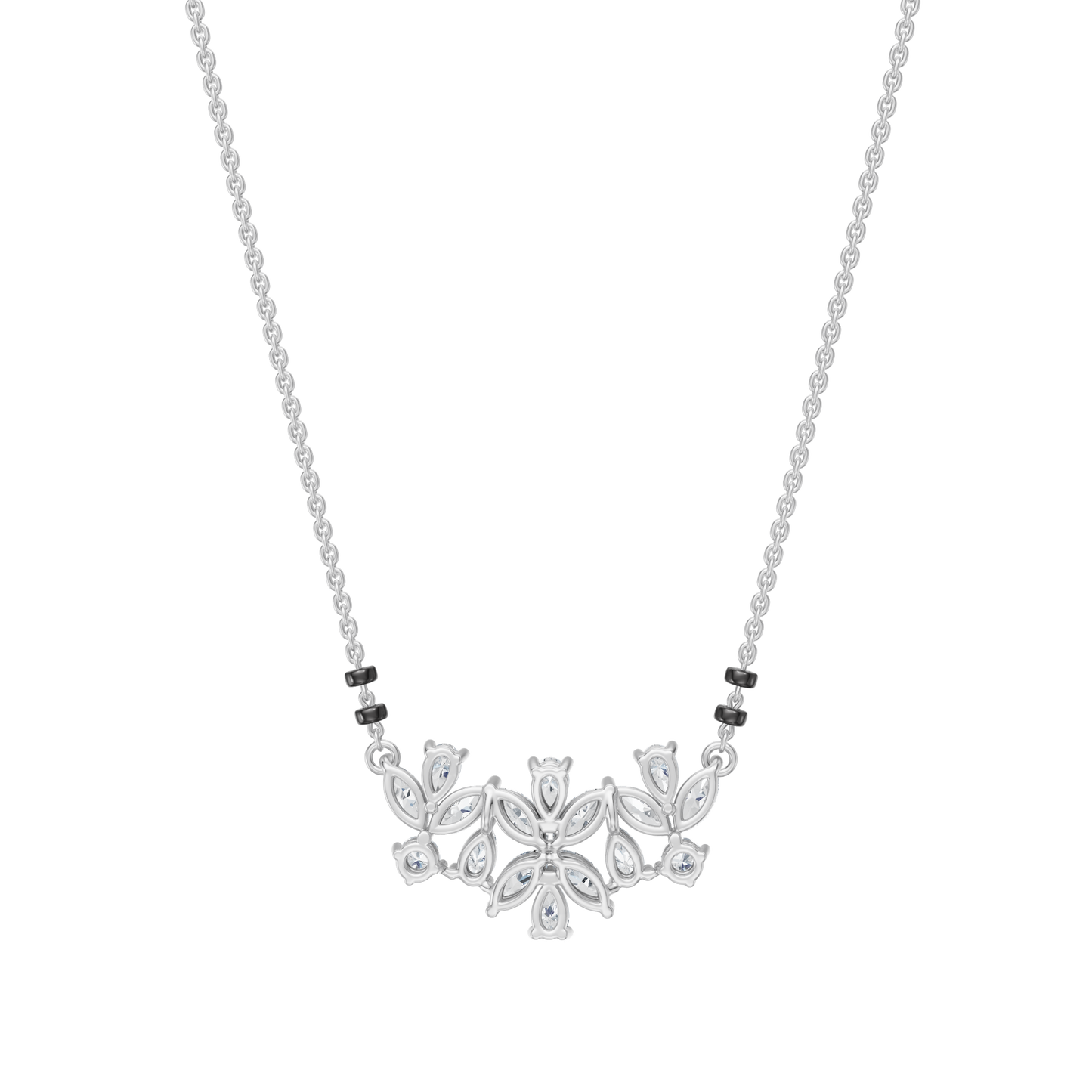 White Gold-Stardust  Lab Diamond Mangalsutra_view=BACK