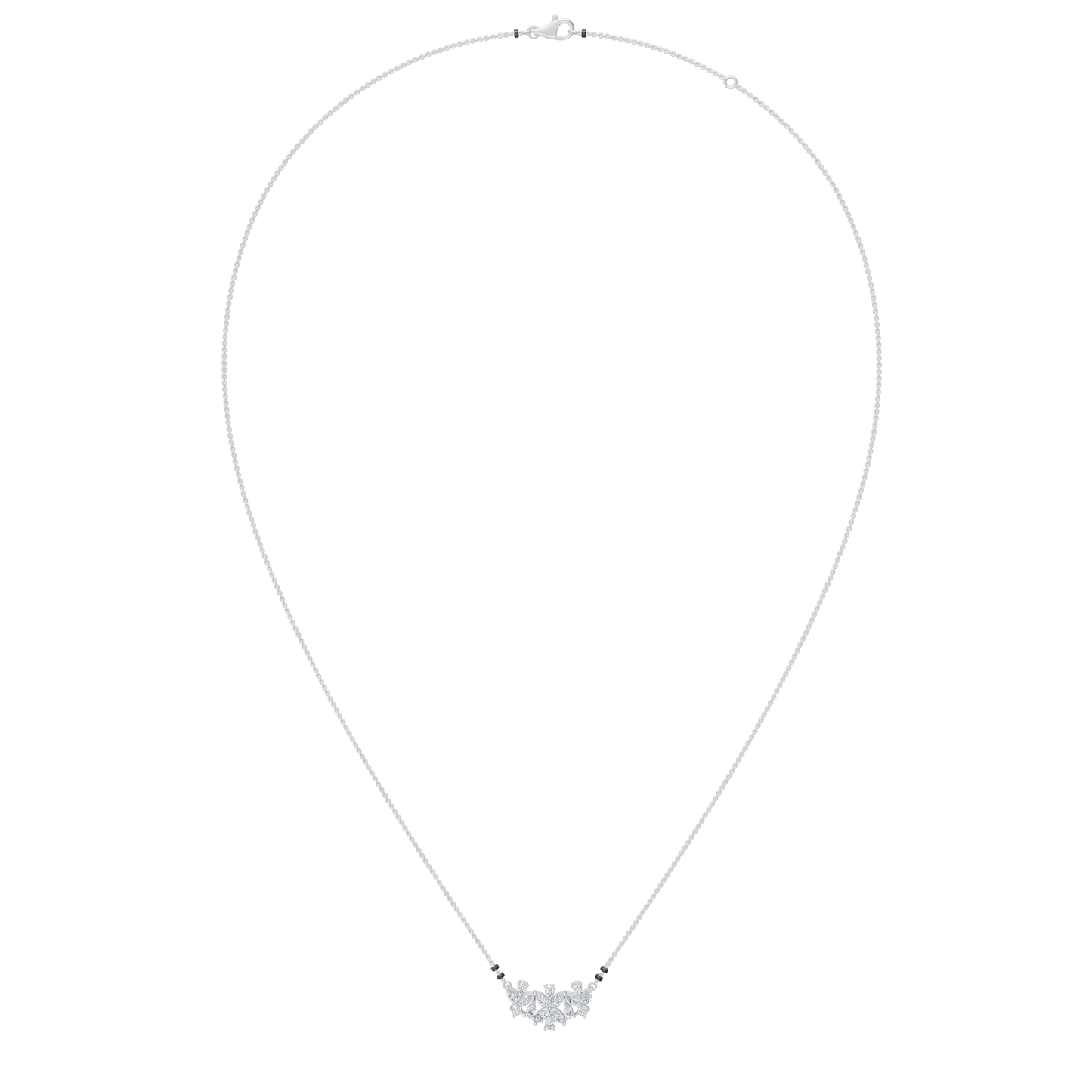 White Gold-Stardust  Lab Diamond Mangalsutra_view=FRONT