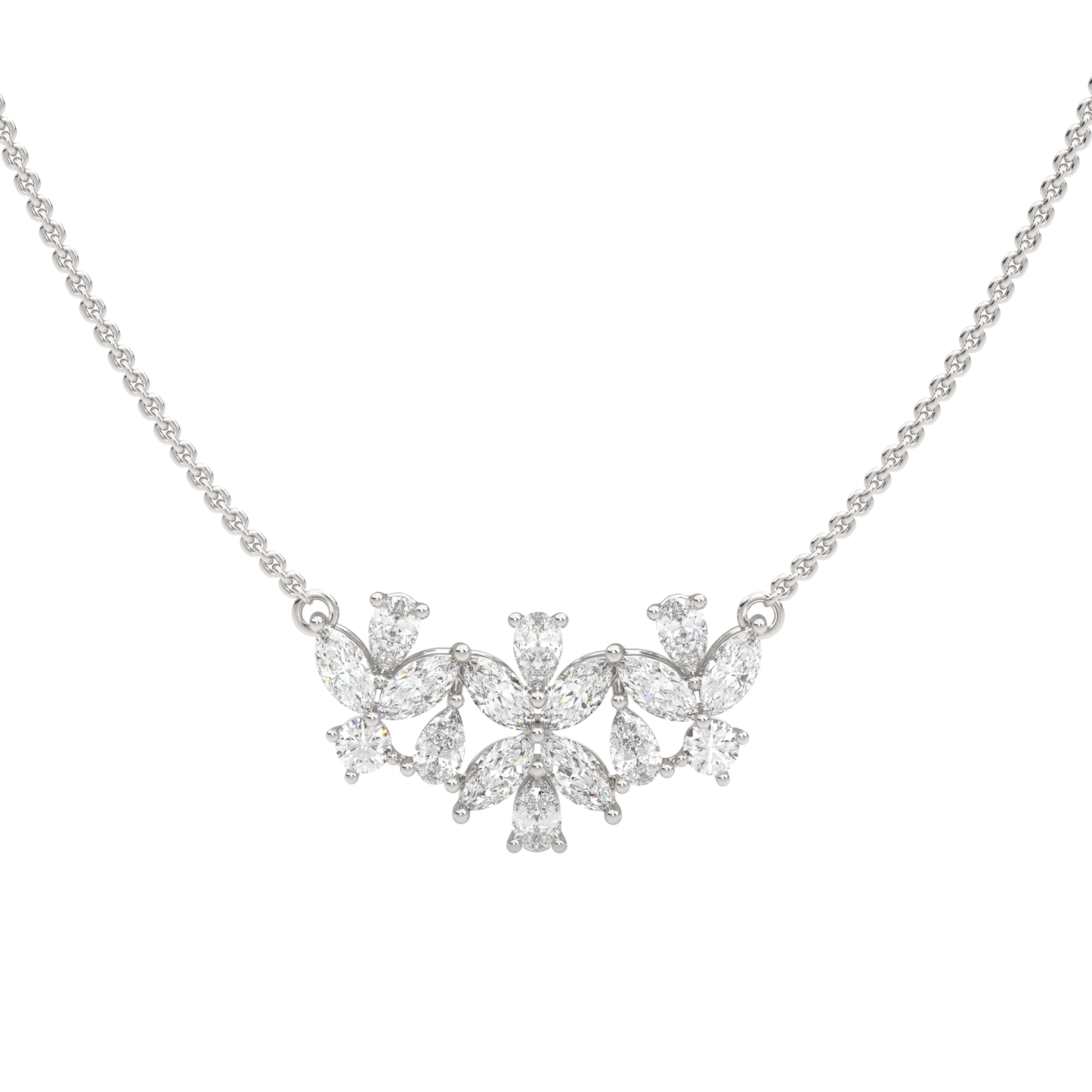 White Gold-Stardust Strand Modern Lab-Grown Diamond Mangalsutra Necklace_view=TOP