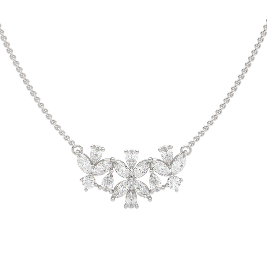 White Gold-Stardust Strand Modern Lab-Grown Diamond Mangalsutra Necklace_view=TOP
