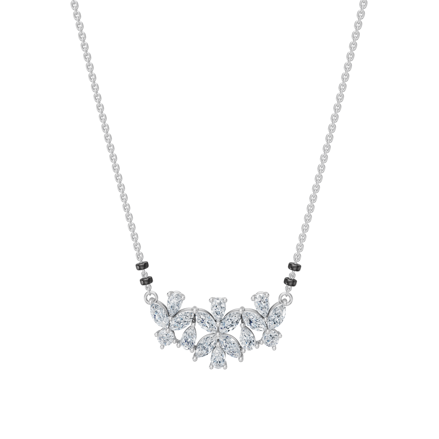 White Gold-Stardust  Lab Diamond Mangalsutra_view=TOP