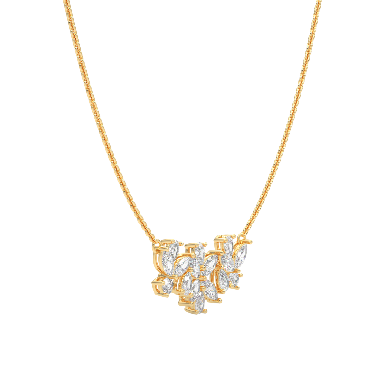 Yellow Gold-Stardust Strand Modern Lab-Grown Diamond Mangalsutra Necklace_view=3DV