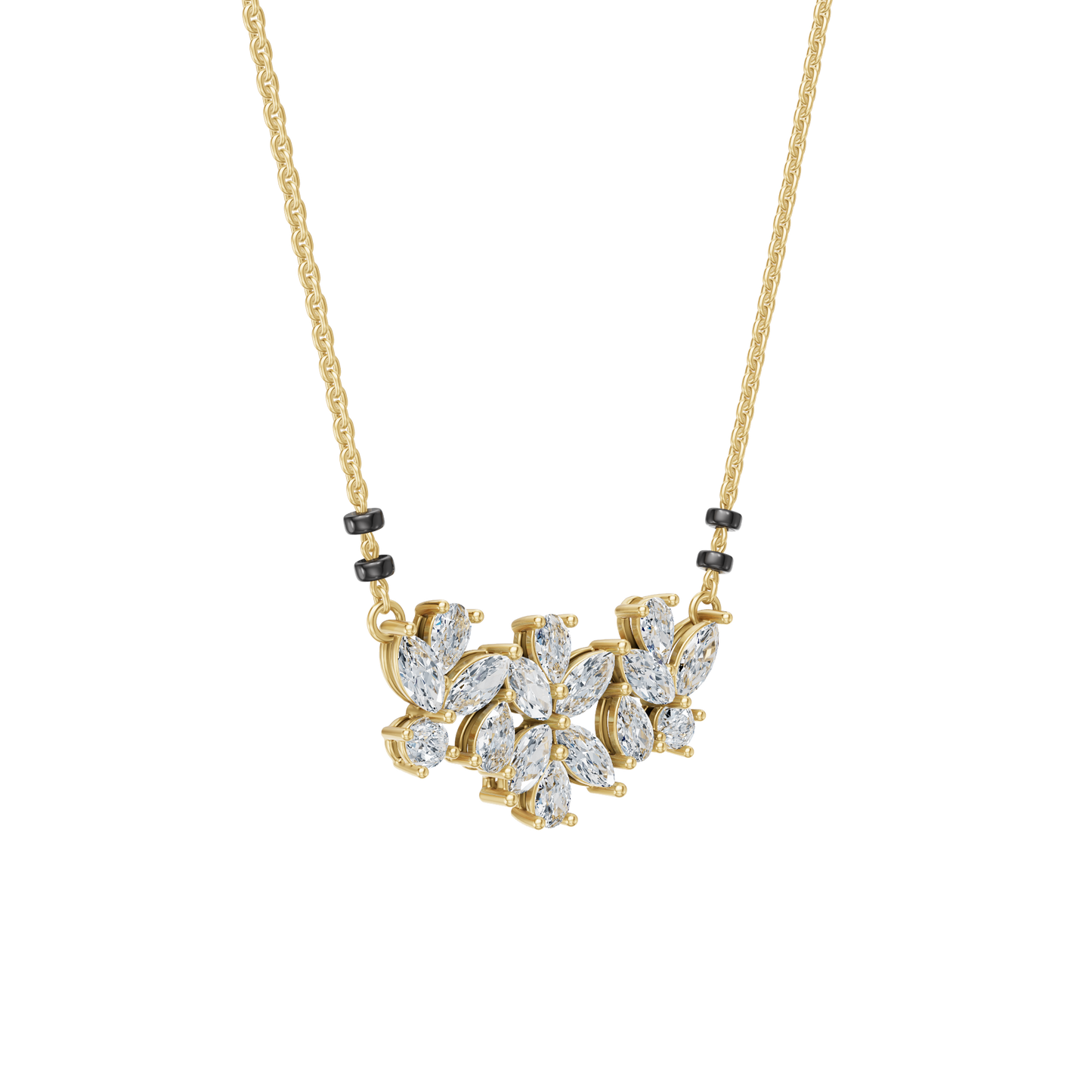 Yellow Gold-Stardust  Lab Diamond Mangalsutra_view=3DV
