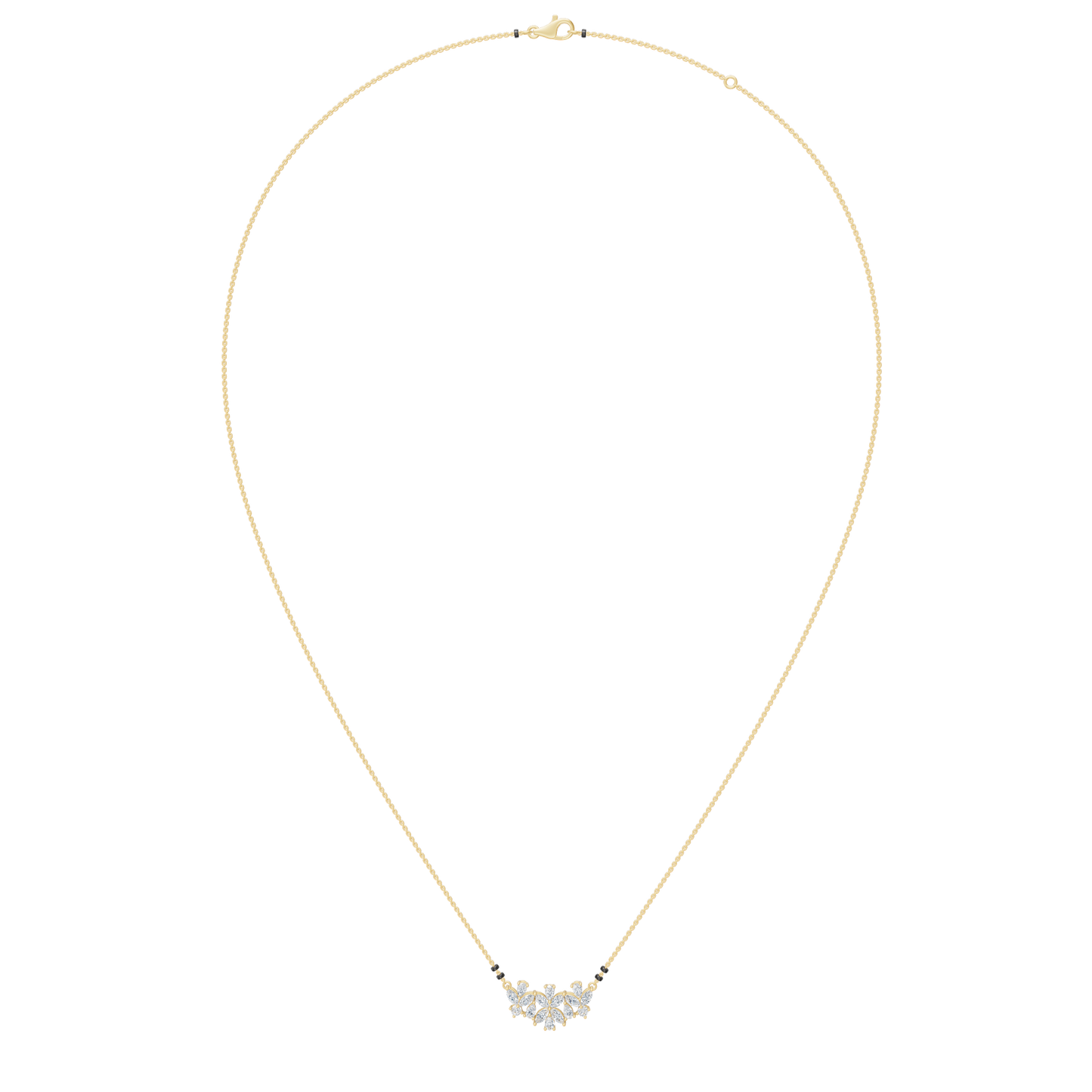 Yellow Gold-Stardust  Lab Diamond Mangalsutra_view=FRONT