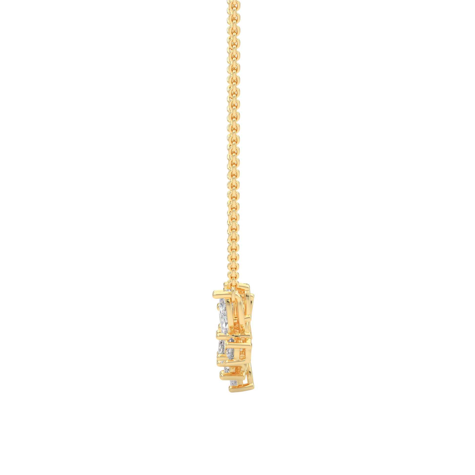 Yellow Gold-Stardust Strand Modern Lab-Grown Diamond Mangalsutra Necklace_view=SIDE