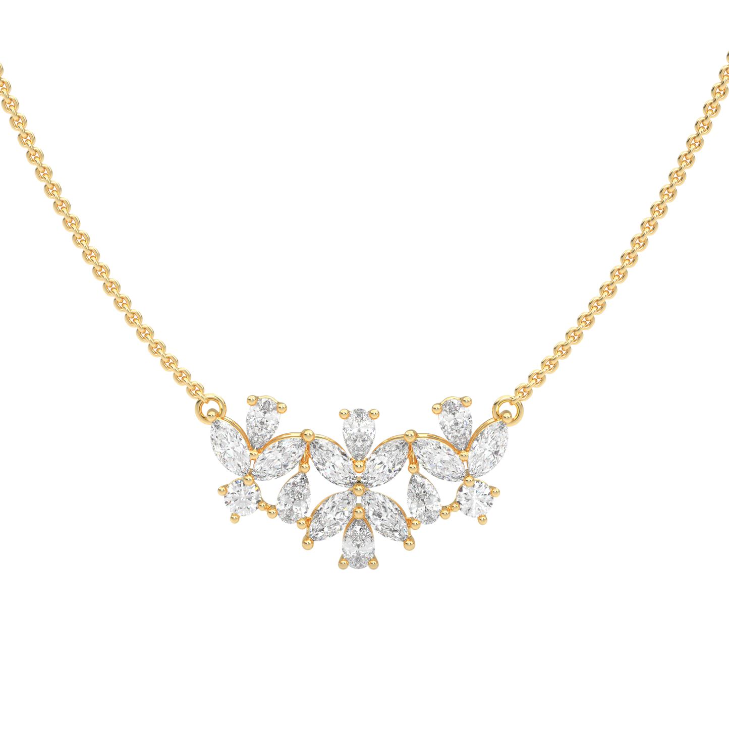 Yellow Gold-Stardust Strand Modern Lab-Grown Diamond Mangalsutra Necklace_view=TOP