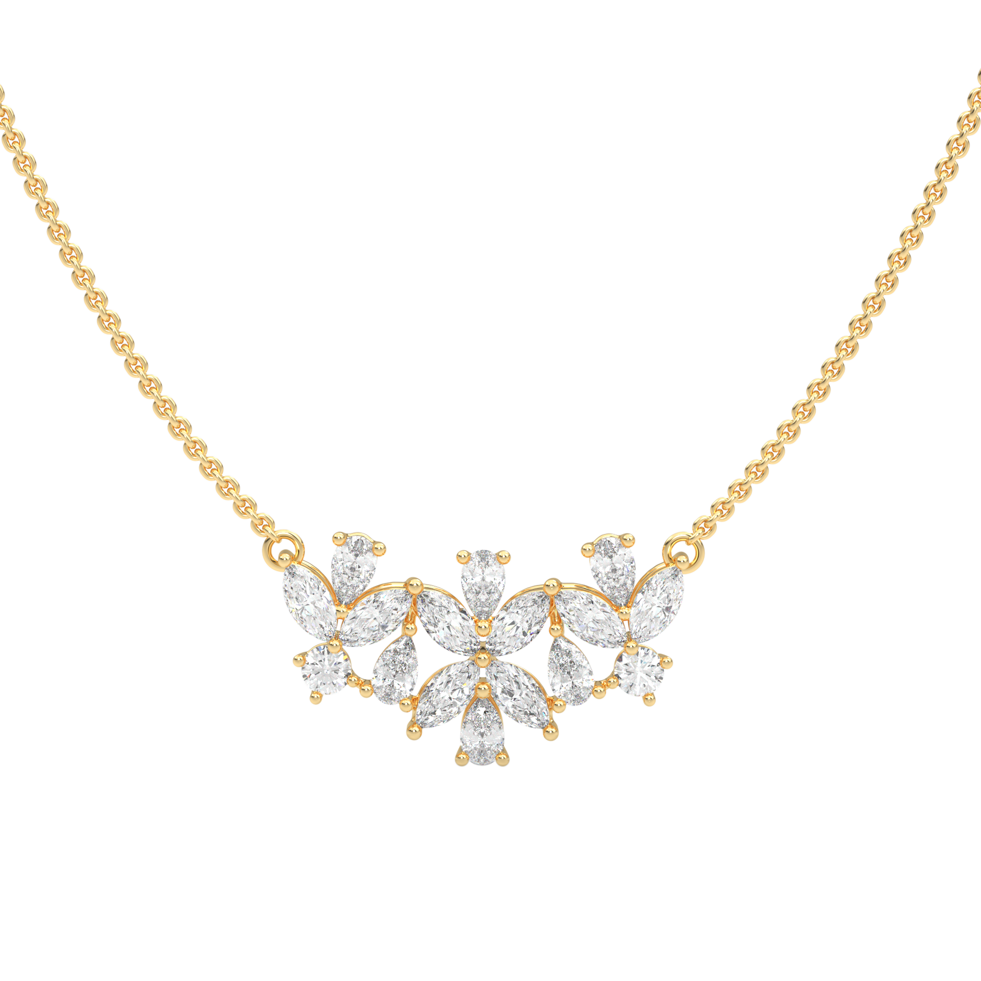 Yellow Gold-Stardust Strand Modern Lab-Grown Diamond Mangalsutra Necklace_view=TOP