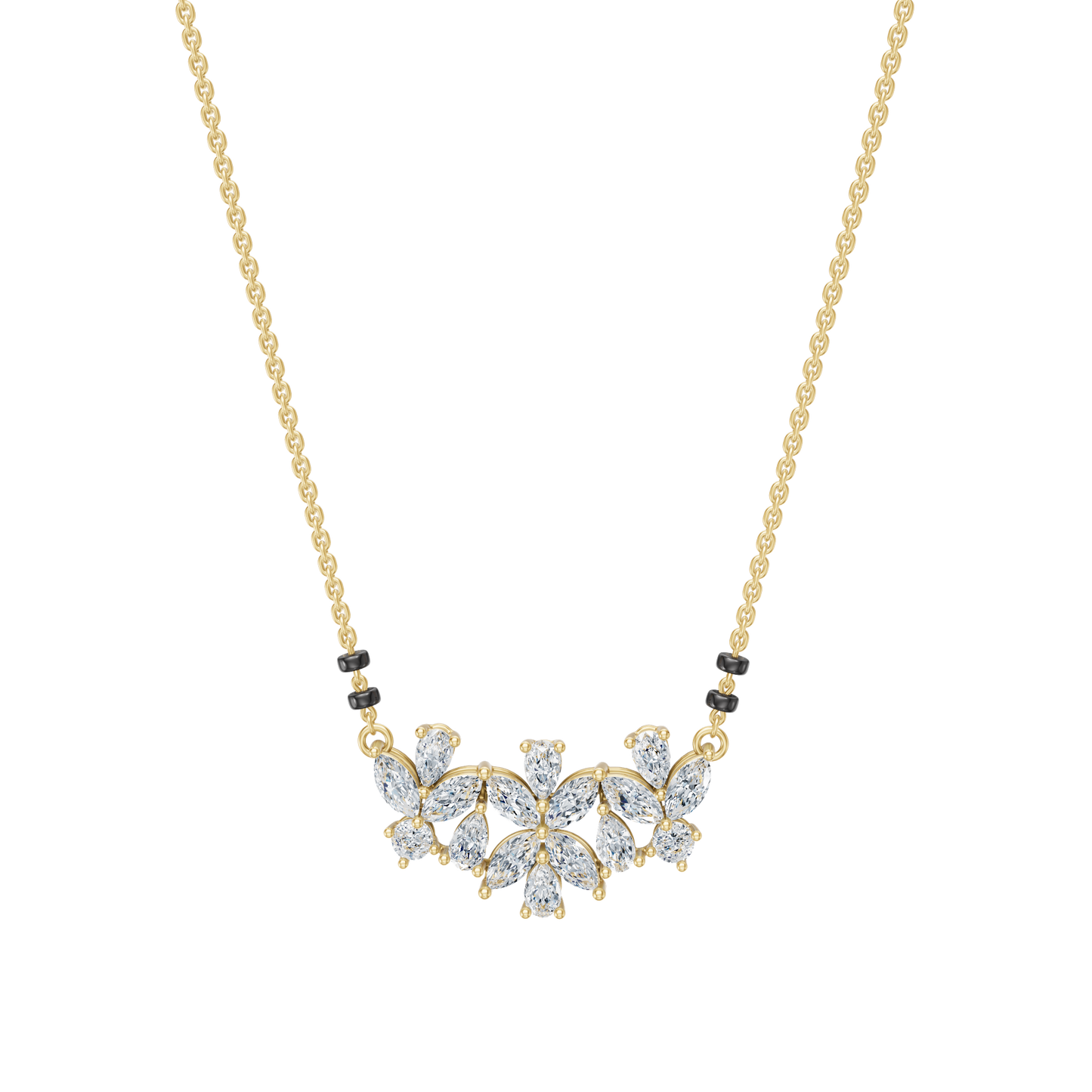 Yellow Gold-Stardust  Lab Diamond Mangalsutra_view=TOP