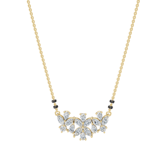 Yellow Gold-Stardust  Lab Diamond Mangalsutra_view=TOP
