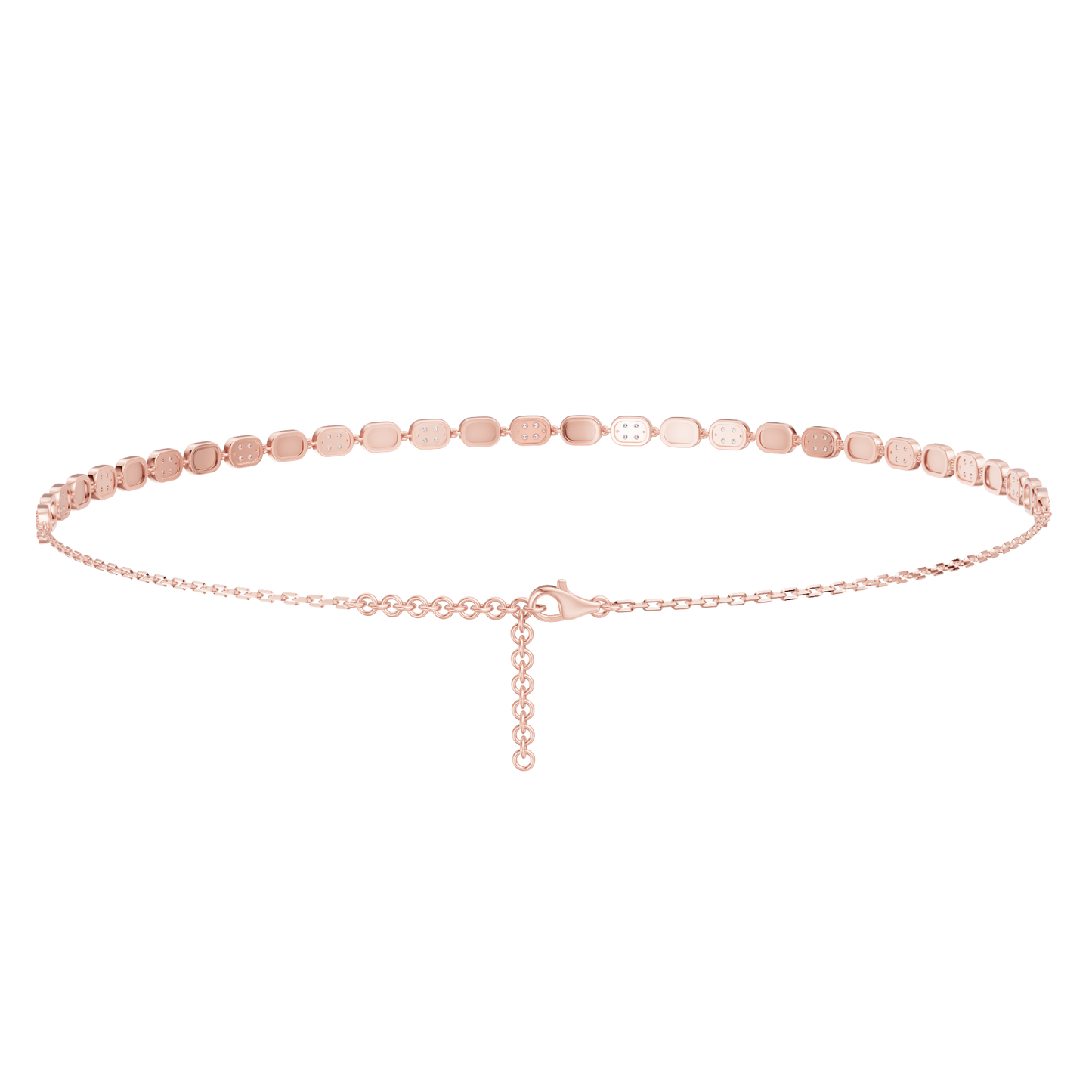 Pink Gold-Glitter - Lab-Grown Diamond Necklace_view=BACK