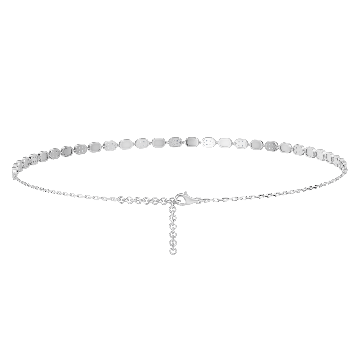 White Gold-Glitter - Lab-Grown Diamond Necklace_view=BACK