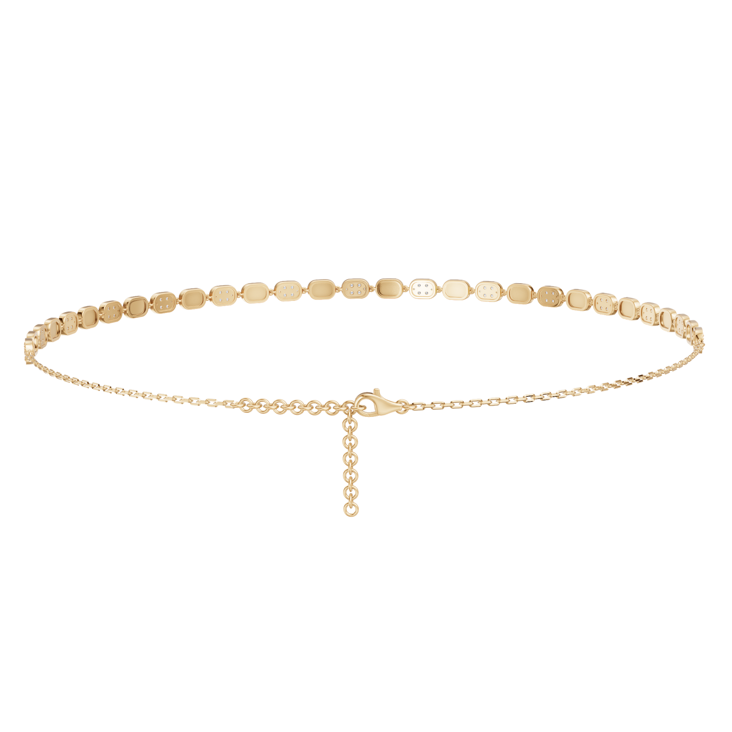 Yellow Gold-Glitter - Lab-Grown Diamond Necklace_view=BACK