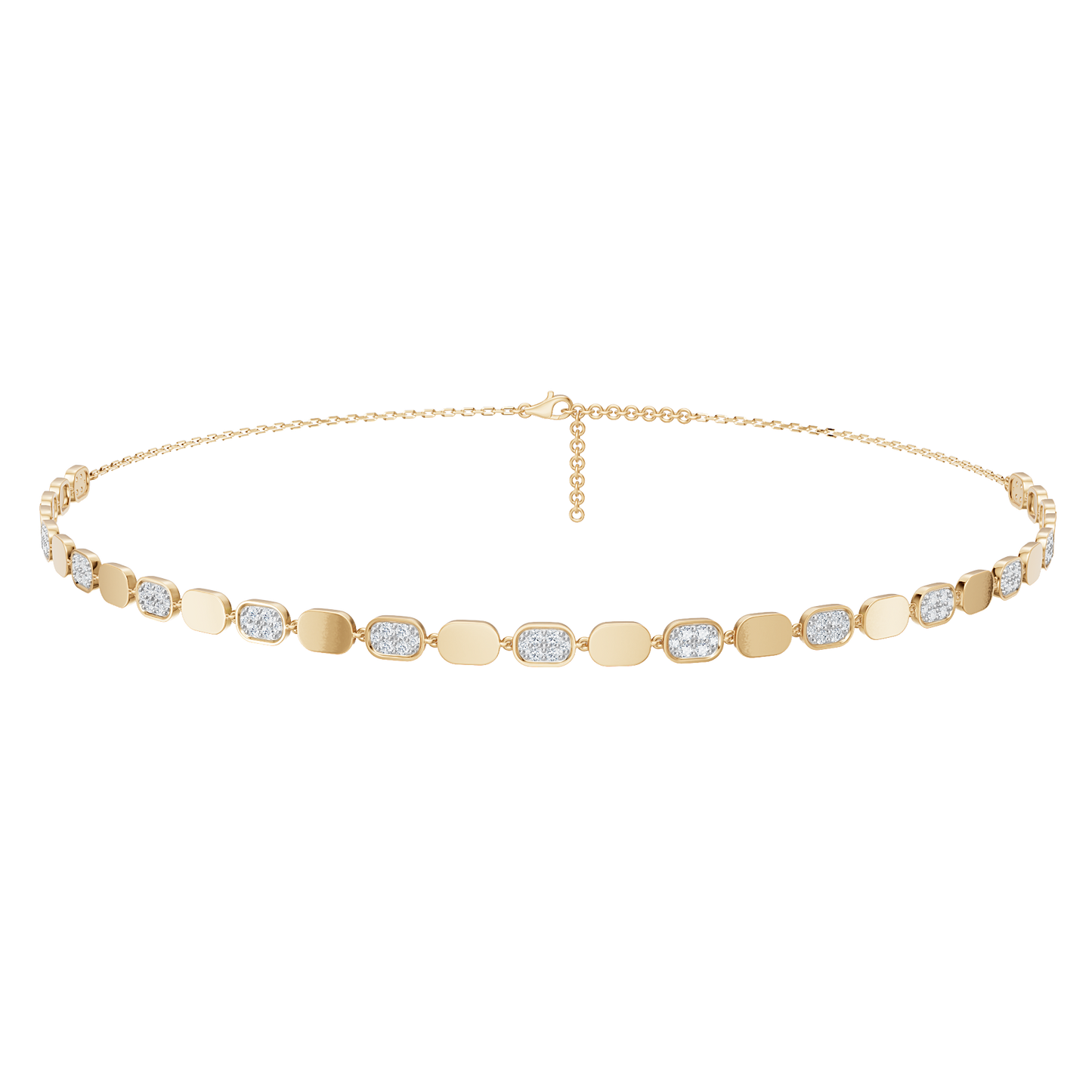 Yellow Gold-Glitter - Lab-Grown Diamond Necklace_view=FRONT