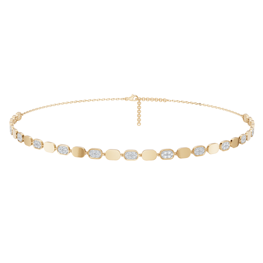 Yellow Gold-Glitter - Lab-Grown Diamond Necklace_view=FRONT