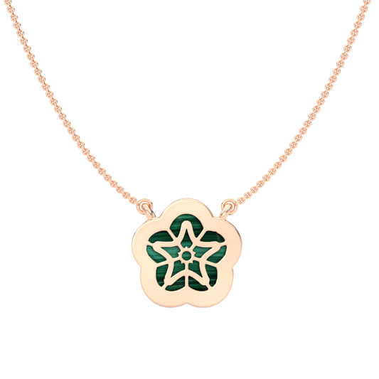 Pink Gold-Ethereal Thread Petal Lab-Grown Diamond Necklace_view=BACK