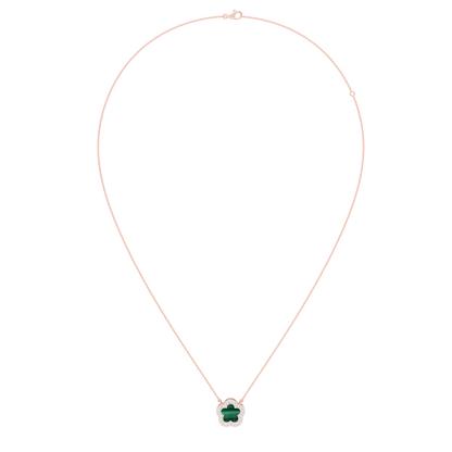 Pink Gold-Petal Malachite and Lab Diamond Pendant_view=FRONT