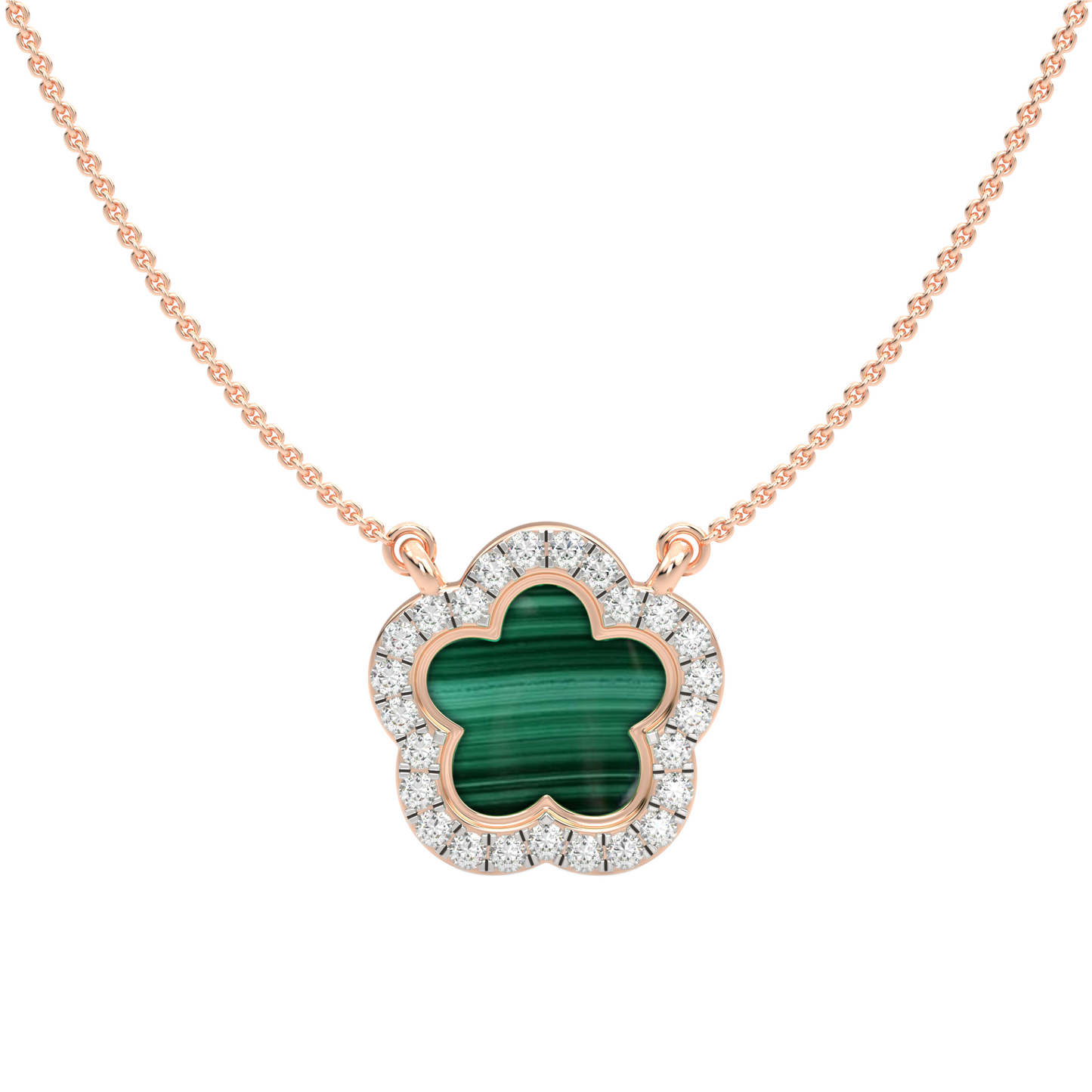 Pink Gold-Ethereal Thread Petal Lab-Grown Diamond Necklace_view=TOP