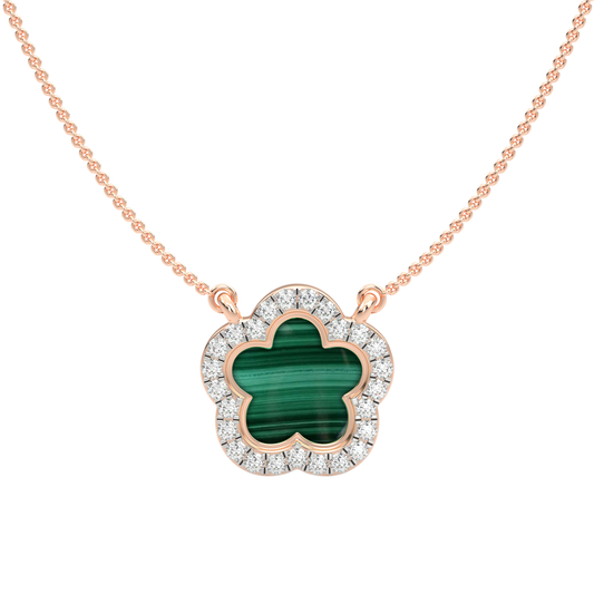 Pink Gold-Ethereal Thread Petal Lab-Grown Diamond Necklace_view=TOP