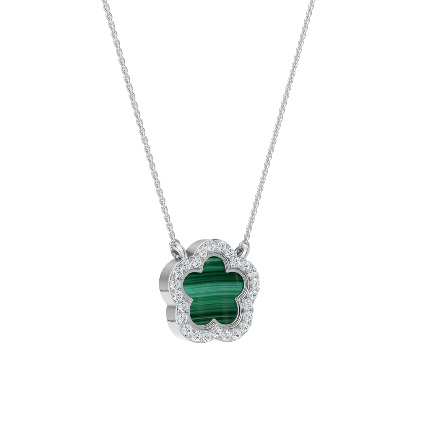 White Gold-Petal Malachite and Lab Diamond Pendant_view=3DV