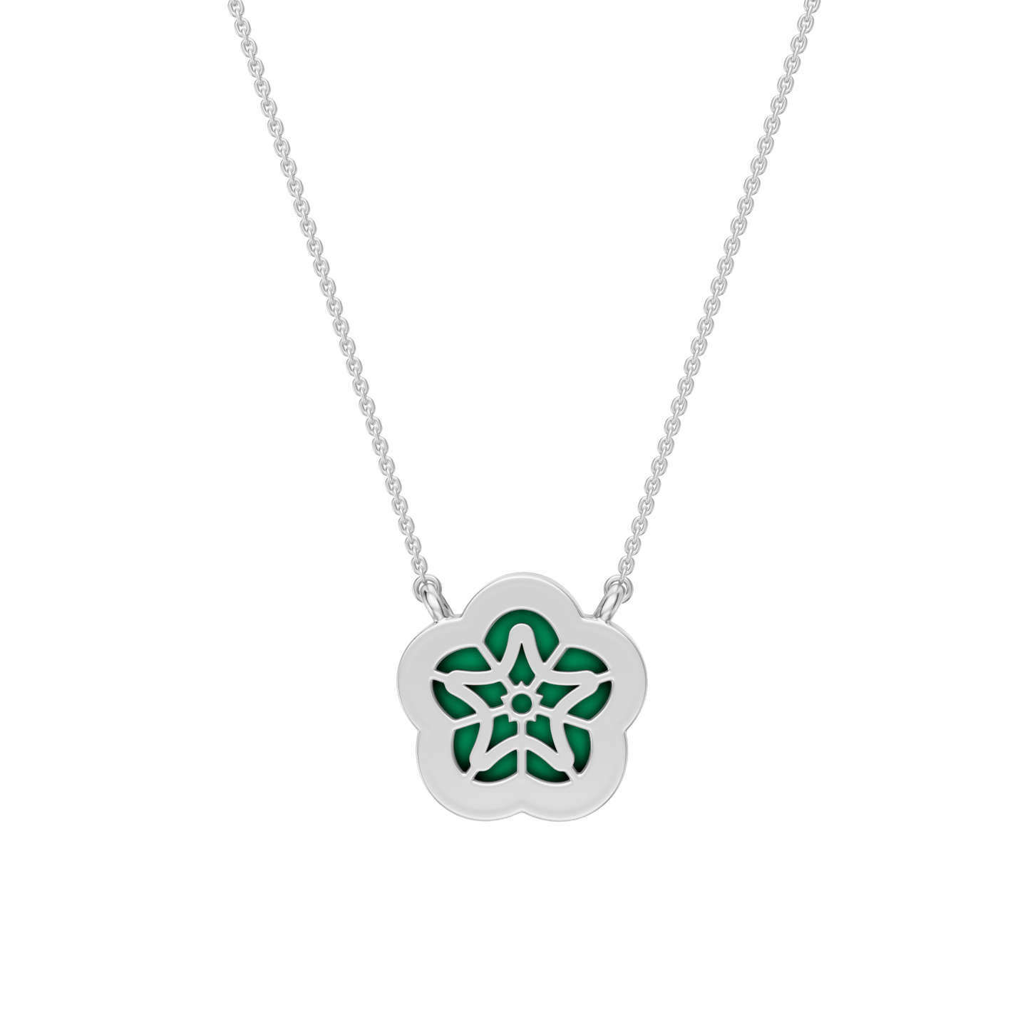 White Gold-Petal Malachite and Lab Diamond Pendant_view=BACK