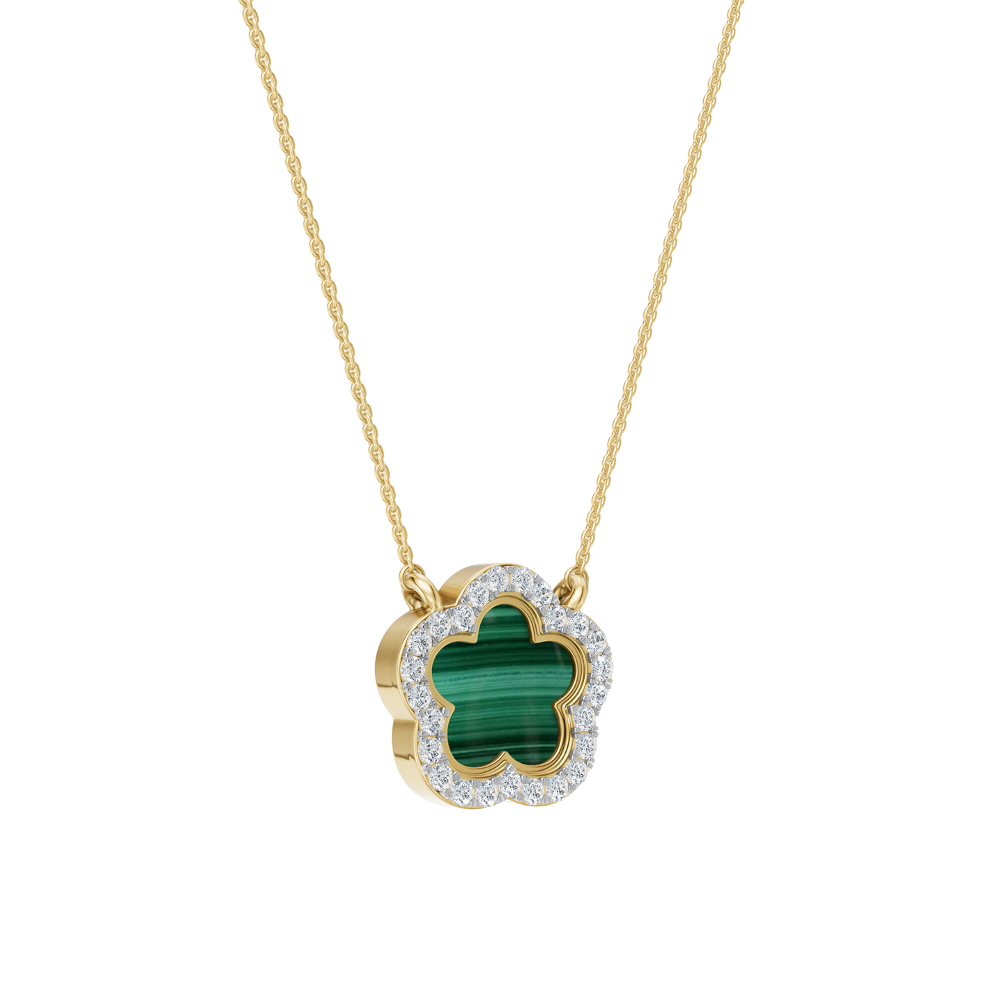 Yellow Gold-Petal Malachite and Lab Diamond Pendant_view=3DV