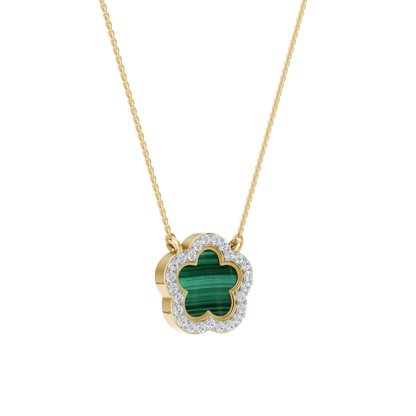 Yellow Gold-Petal Malachite and Lab Diamond Pendant_view=3DV