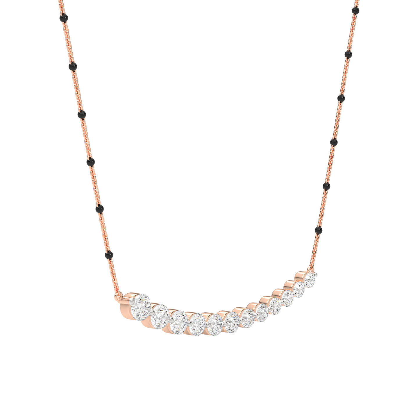Pink Gold-Arya Lab Diamond Mangalsutra_view=3DV