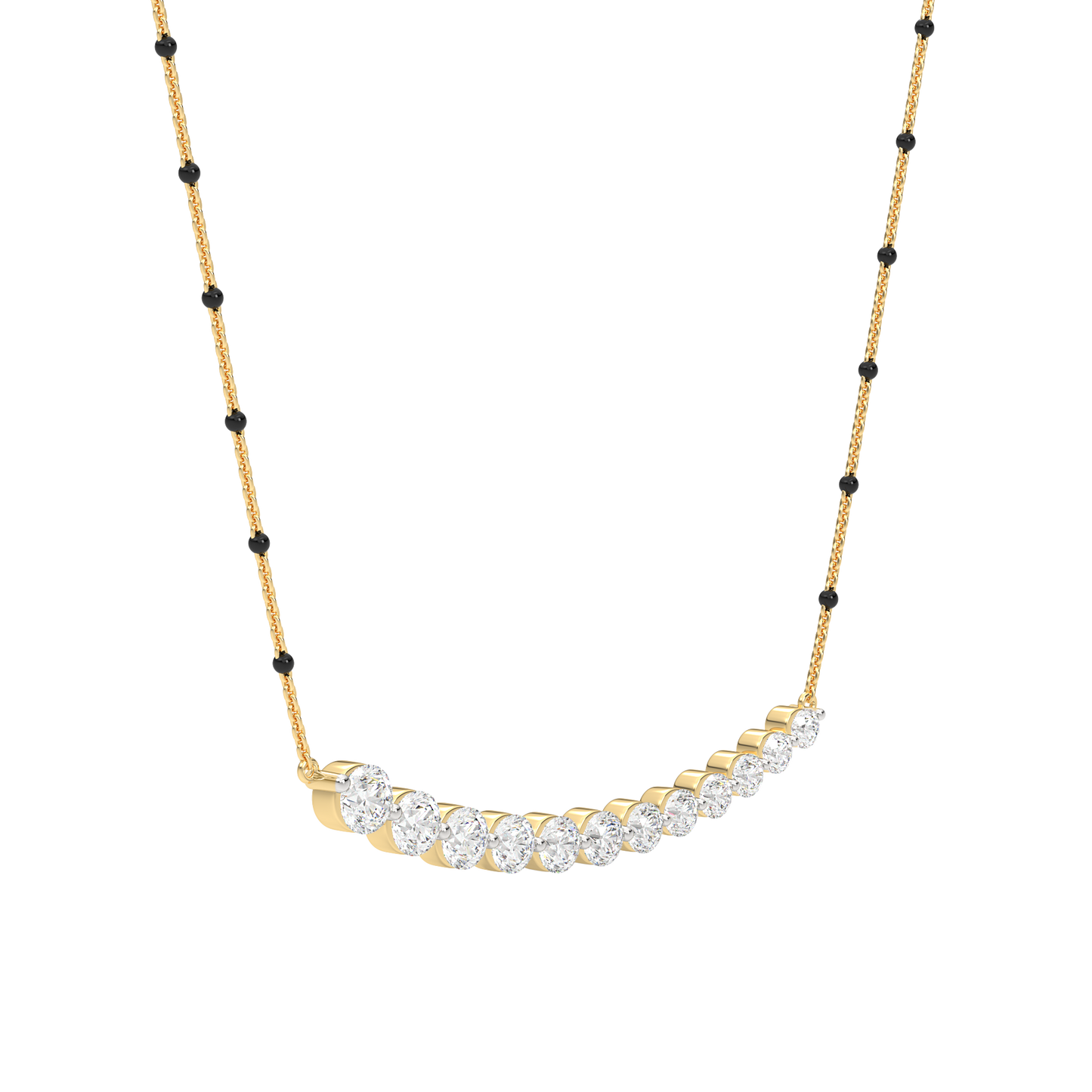 Yellow Gold-Arya Lab Diamond Mangalsutra_view=3DV