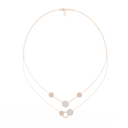 Pink Gold-Gemini Necklace Lab Diamond_view=FRONT
