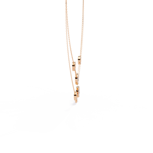 Pink Gold-Gemini Necklace Lab Diamond_view=SIDE
