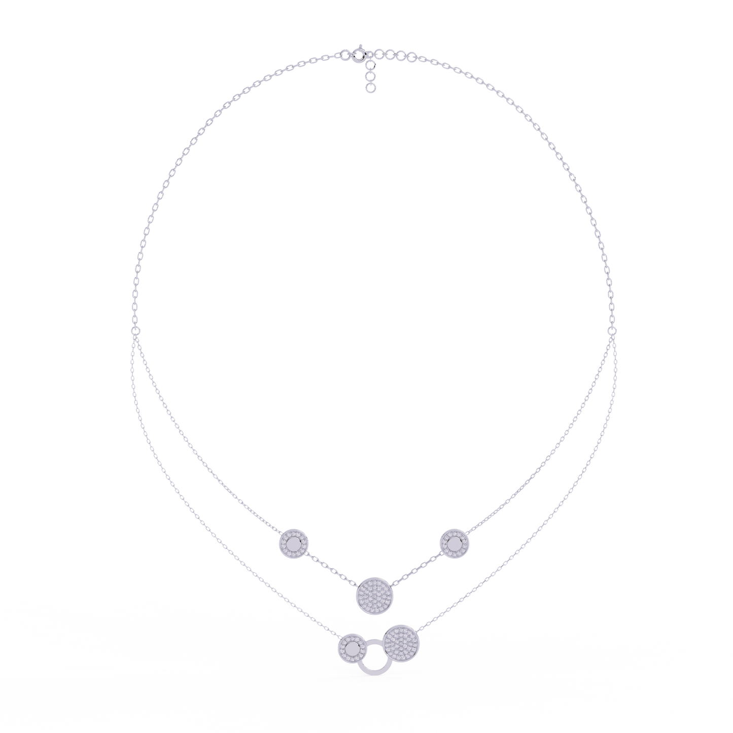 White Gold-Gemini Necklace Lab Diamond_view=FRONT