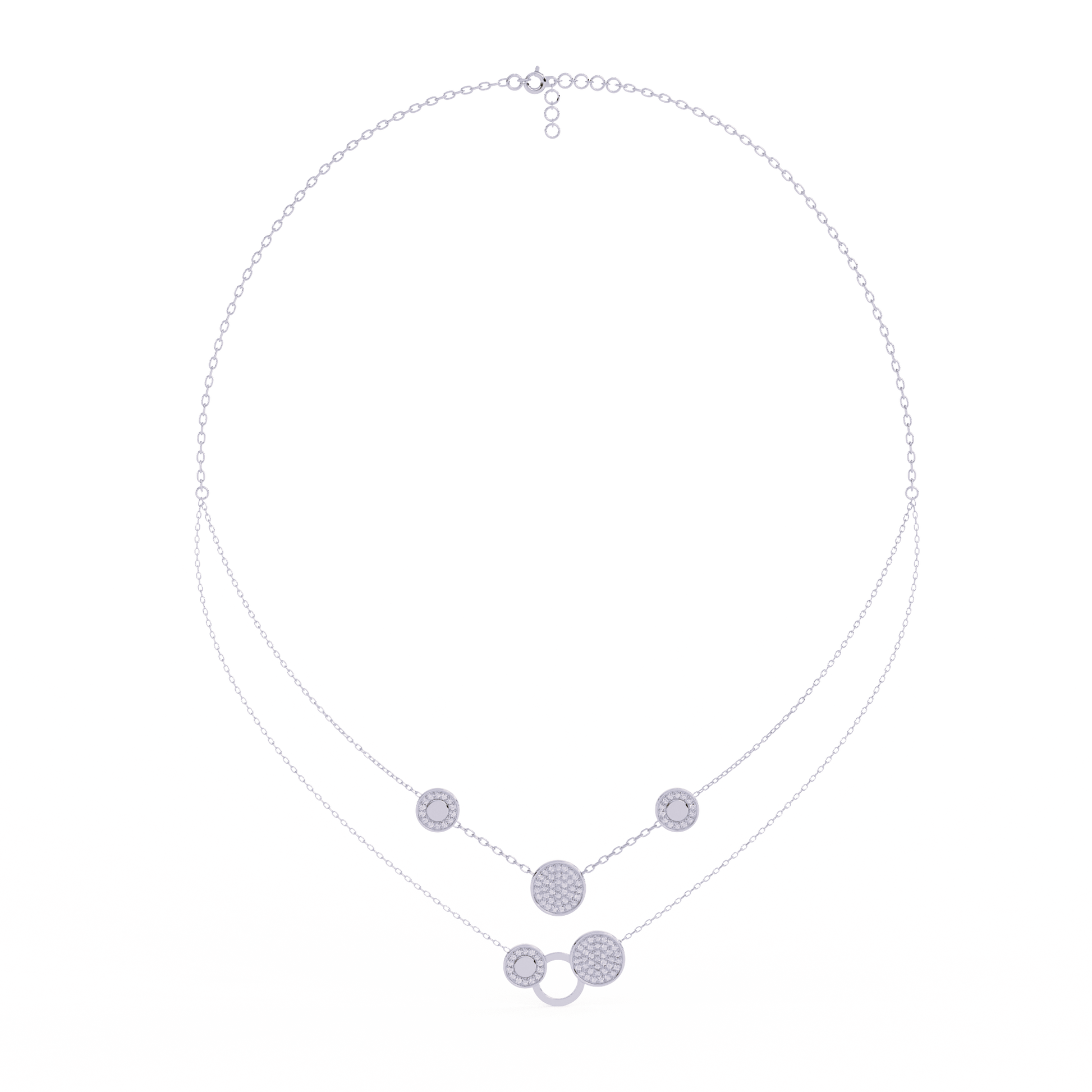 White Gold-Gemini Necklace Lab Diamond_view=FRONT
