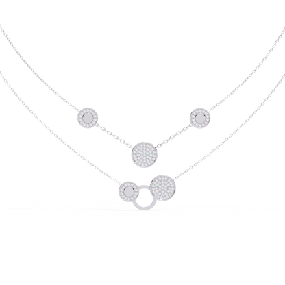 White Gold-Gemini Necklace Lab Diamond_view=TOP